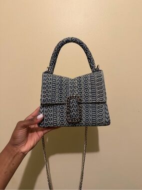 Marc Jacobs Denim top handle bag with crossbody chain